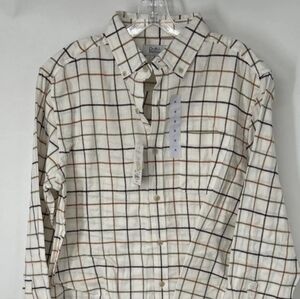 croft & barrow Cream Button-Down Shirt with Brown & Black Windowpane